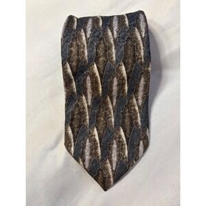 Zanetti Italian Silk Collection Brown Gray Patterned‎ Necktie Men's